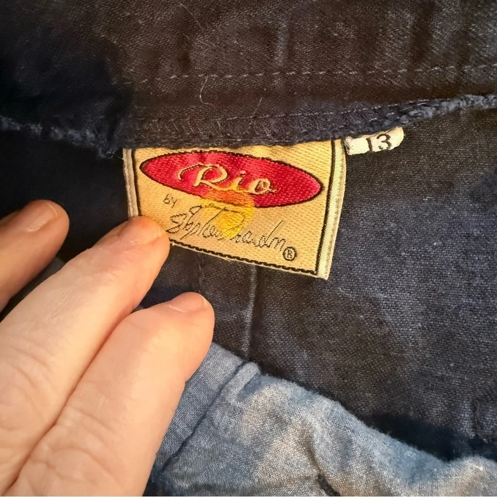 Vintage High Waist 100% Cotton Pleated Denim Women's Shorts, Size 13